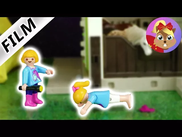 摩比游戏 playmobil 玩偶影片 汉娜和朋友们深夜在马厩